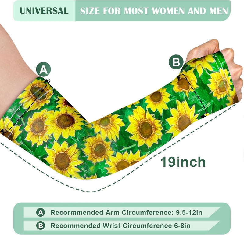 Mukum 4 Pairs Gardening Sleeves Anti-Slip Arm Protection with Thumb Hole Sun Sleeve Cooling Arm Sleeves for Women Men Outdoor - Image 3